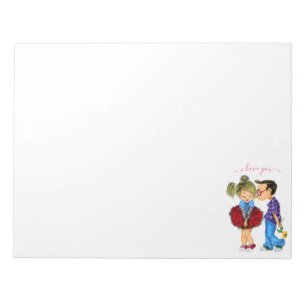 Cute Romantic Couple Love - Kiss - Ik hou van jou Notitieblok