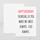 Cute romantic happy birthday card bedankkaart (Voorkant / Achterkant)