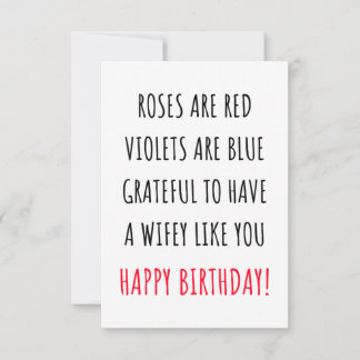 Cute romantic happy birthday card for her, wife bedankkaart