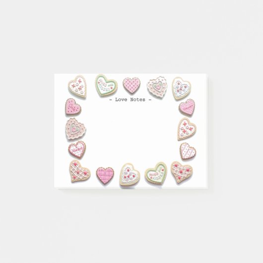 Cute Romantic Love Hearts Snoep Love Post-it® Notes (Voorkant)