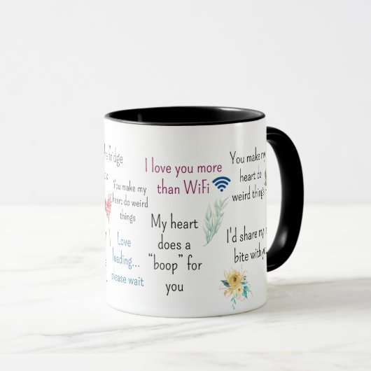 Cute Romantic Quotes Aesthetic Mug Art (Devant droit)
