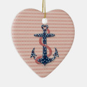 Cute romantic valentijnen harten anker keramisch ornament (Rechts)