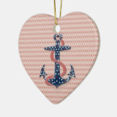 Cute romantic valentijnen harten anker keramisch ornament (Links)