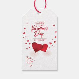 Cute romantic Valentijnsdag love red harts Cadeaulabel
