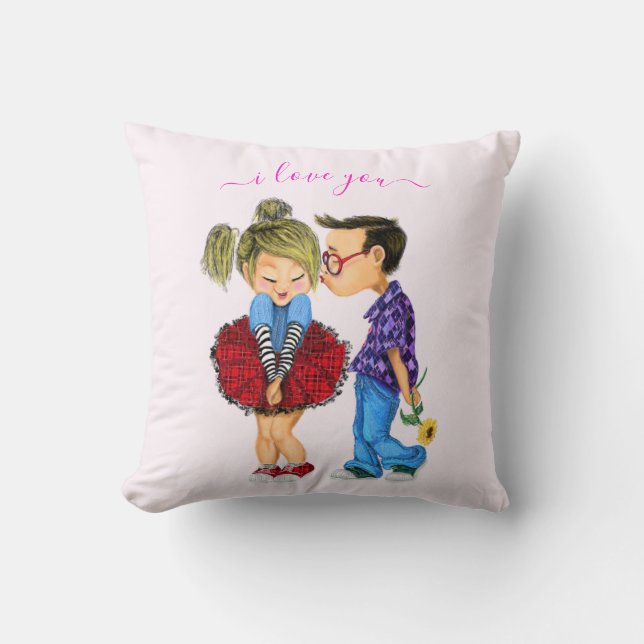 Cute romantique Couple Coussin (Recto)