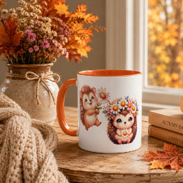 Cute Romantische Egel Espressokop – Bloemenkoppel Mok