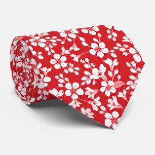 Cute rood klein bloempatroon stropdas