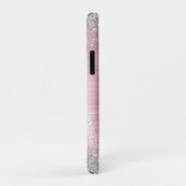 Cute roos blush Silver Faux monogram Case-Mate iPhone Case (Achterkant/rechts)