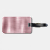 Cute Roos gold Brown Glitter Driemonogram Bagagelabel (Achterkant horizontaal)