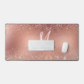 Cute roos gold faux glitter monogram bureaumat (Keyboard & Muis)