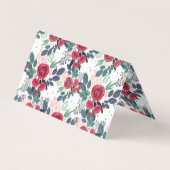 Cute Roos Pink Peonies Waterverf Paint Gold Stippe Visitekaartjes (Achterkant)