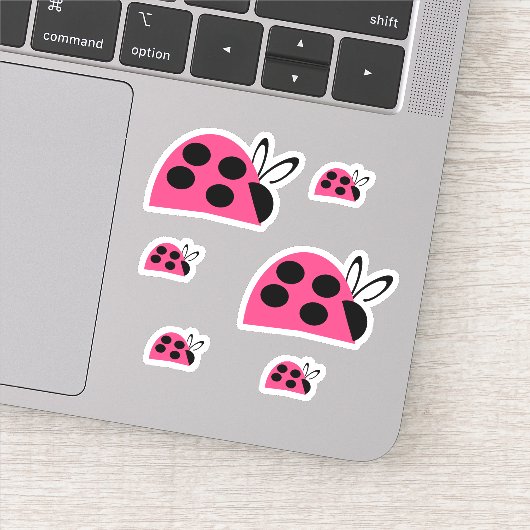 Cute Roos roze ladybug Sticker (Detail)