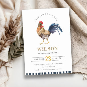 Cute Rooster Boerderij Waterverf Kinderen van Birt Bedankkaart