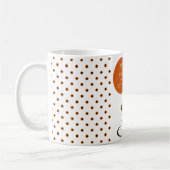 Cute Rooster Oranje Black White Polka Dots Koffiemok (Links)
