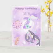 Cute Rose Animaux 2e carte d'anniversaire (Fleur jaune)