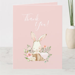 Cute rose Aquarelle Bunny Baby shower C Merci