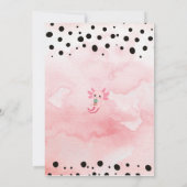 Cute rose Axolotl Boba Thé Anniversaire Invitation (Dos)