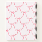 Cute Rose Bow Nom personnalisé Carnet spiral (Dos)