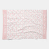 Cute Rose Bow Nom Personnalisé Serviettes de cuisi (Horizontal)