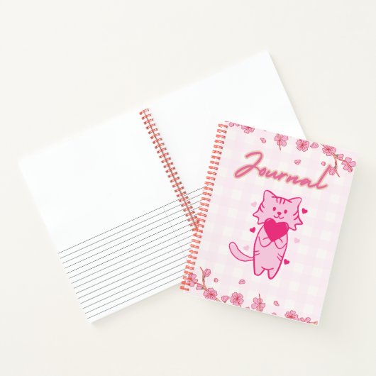Cute rose chat Journal 🌸 😺 ✨ 🍓 (Intérieur)