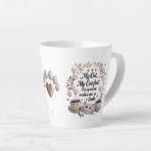 Cute Rose Chat Latte Mug - Sweet & Stylish Chat Ma (Angle droit)