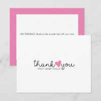 Cute rose Coeur fille Baby shower Merci