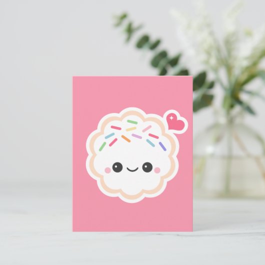 Cute Rose Cookie Anniversaire Invitations (Debout devant)