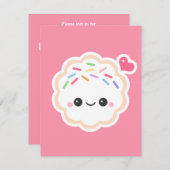 Cute Rose Cookie Anniversaire Invitations (Devant / Derrière)