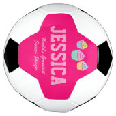 Cute rose cupcake coutume ballon de football pour  (Tourné)