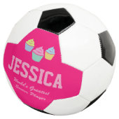 Cute rose cupcake coutume ballon de football pour  (3/4)