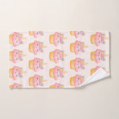 Cute rose Cupcake Unicorne avec Rose Patterné (Serviette à main)