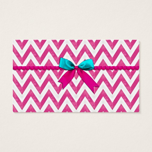 Cute rose et Turquoise ZigZag Bow (Dos)