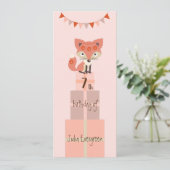 Cute Rose Fox 7e Invitation anniversaire (Debout devant)