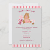Cute Rose Grey Gingerpain Candy Invitation (Devant)