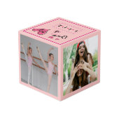 Cute Rose Hearts Danser BFF Photo Cube (Angle arrière)