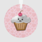 Cute Rose Kawaii Joyeux Visage Filles Cupcake (dos)
