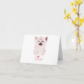 Cute Rose Kitten "I Love You" Carte de voeux (Fleur jaune)
