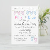 Cute rose ou bleu Genre Reveillez Invitation (Debout devant)
