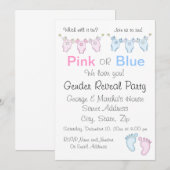 Cute rose ou bleu Genre Reveillez Invitation (Devant / Derrière)