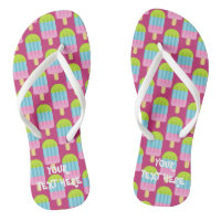Cute rose popsicule imprimer personnalisée tongs d