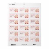 Cute rose Pram fille Étiquettes de adresse Baby sh (Feuille entière)