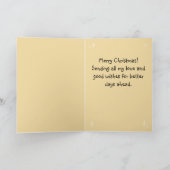 Cute rose Ruban Puppy&Happy Christmas Carte unique (Intérieur)