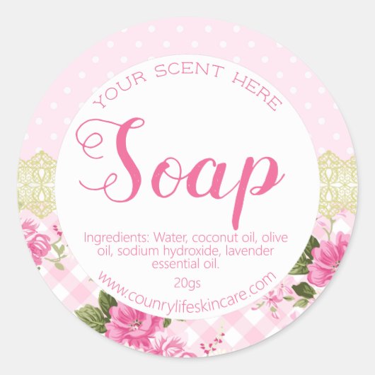 Cute rose Shabby Chic dentelle Étiquettes de la de (Devant)