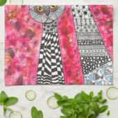 Cute rose Siamese Cat Illustration Serviette de cu (Plié)