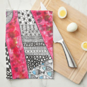 Cute rose Siamese Cat Illustration Serviette de cu (Quart Plié)