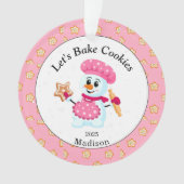 Cute Rose Snowman Cookie Baker Nom Noël (devant)