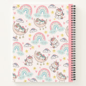 Cute rose Unicorn Carnet de composition primaire (Dos)
