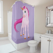 Cute rose Unicorn rideau de douche (En situation)