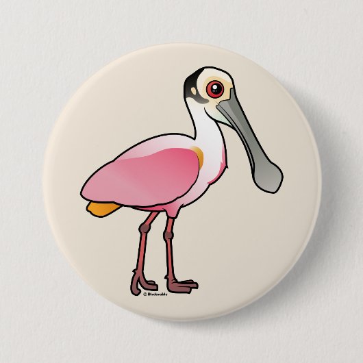 Cute Roseate Spoonbill Ronde Button 7,6 Cm (Voorkant)