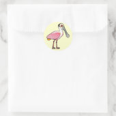 Cute Roseate Spoonbill Ronde Sticker (Tas)